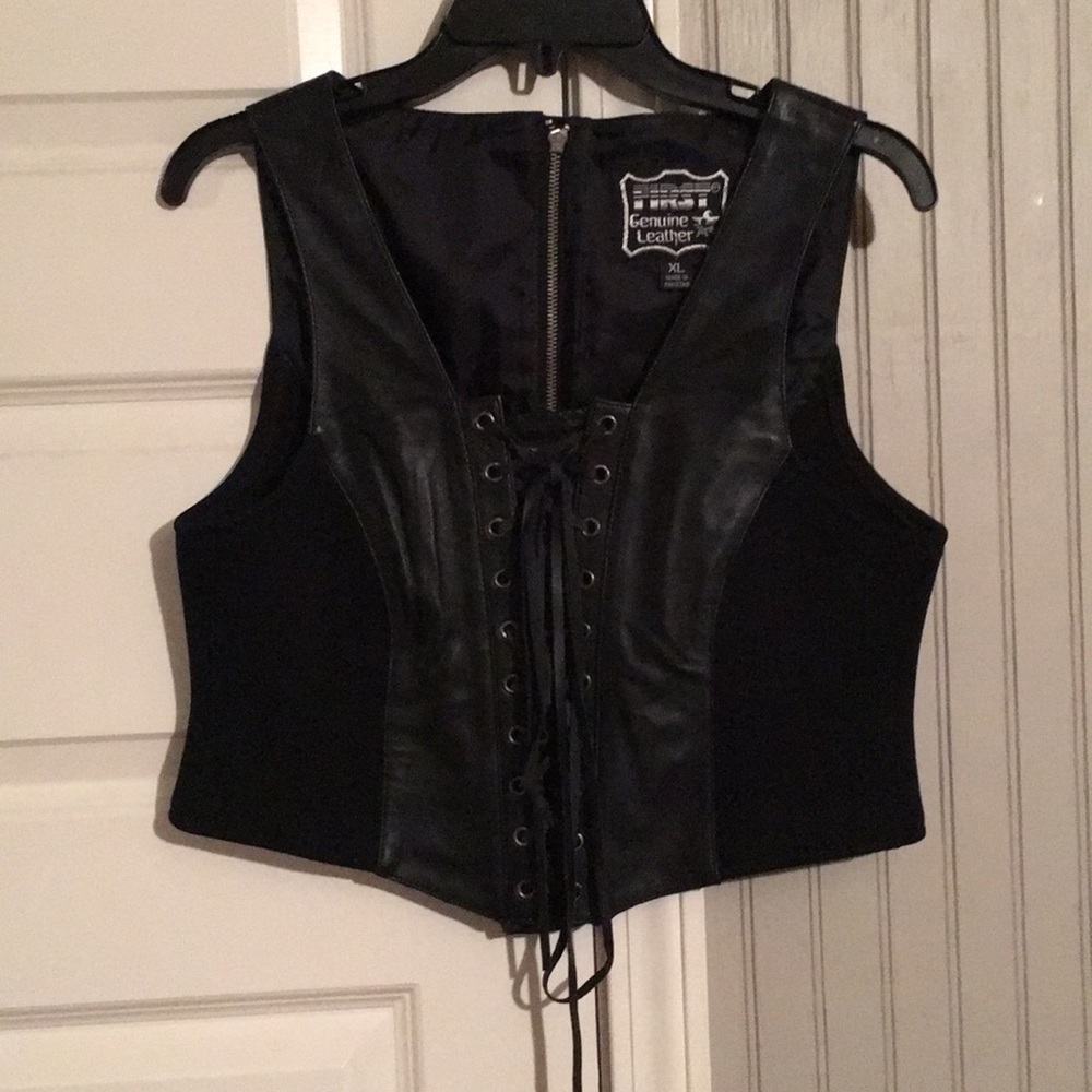 First Genuine Leather Motorcycle Vest